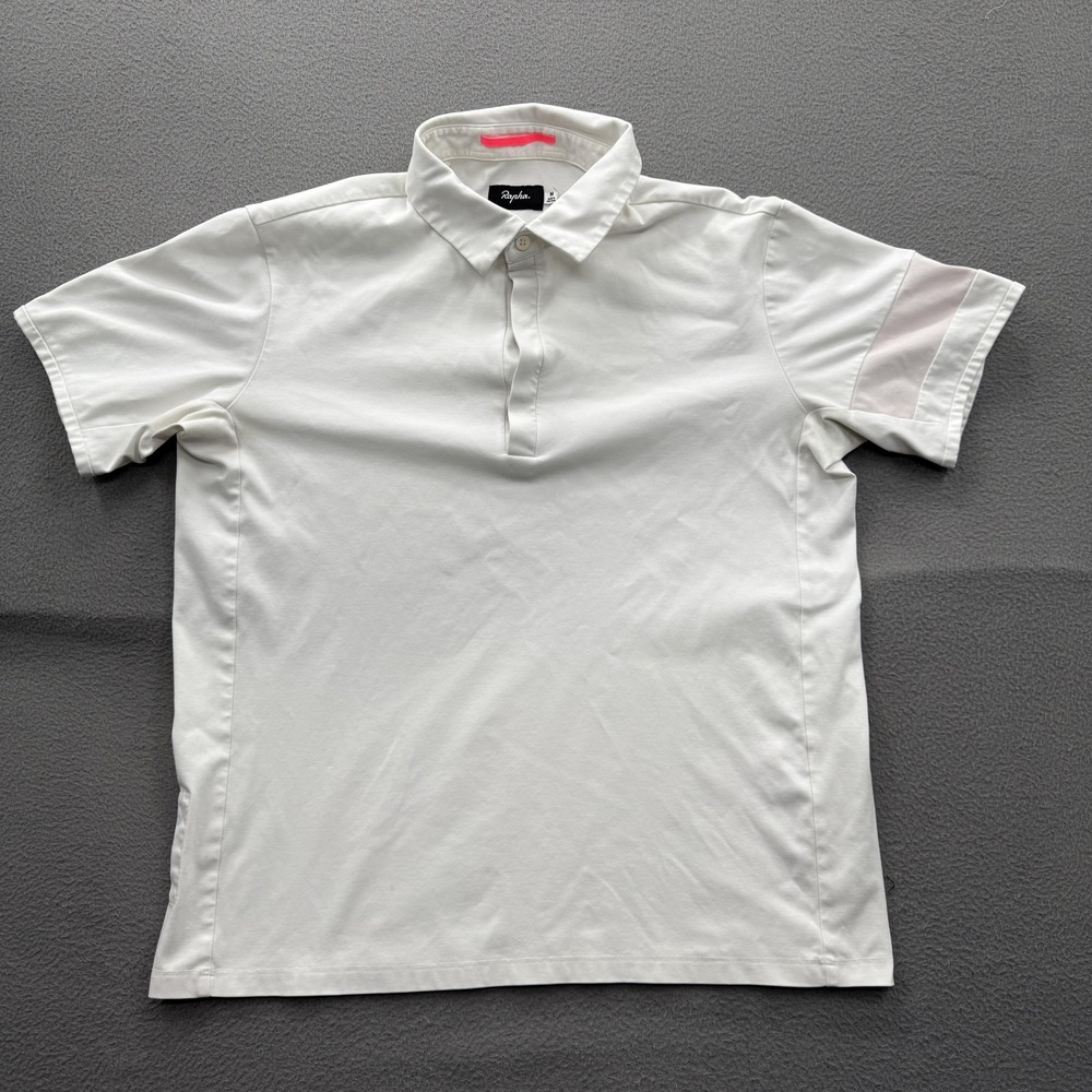 Rapha Essential Polo Shirt Mens Medium White Cycling Jersey Performance